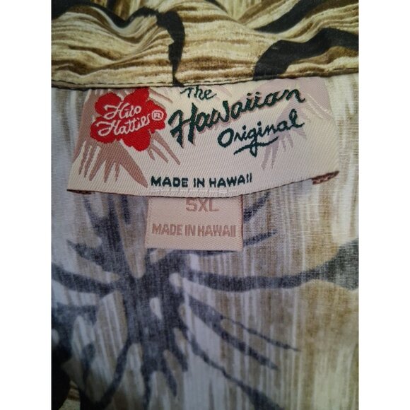Hilo Hattie The Hawaiian Original Made in Hawaii  5 XL Top Hibiscus Beige Black - Picture 7 of 7
